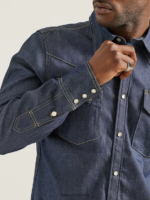 Lee hombres 101 camisa occidental índigo seco ropa Z6H6F921 - Image 4