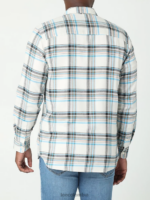 Lee hombres camisa clásica elástica con botones para todo uso cuadros de humo blanco ropa Z6H6F945 - Image 2