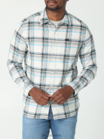 Lee hombres camisa clásica elástica con botones para todo uso cuadros de humo blanco ropa Z6H6F945