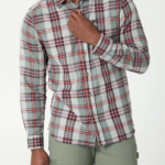 Lee hombres camisa clásica elástica con botones para todo uso cuadros de humo blanco verde fuerte ropa Z6H6F949