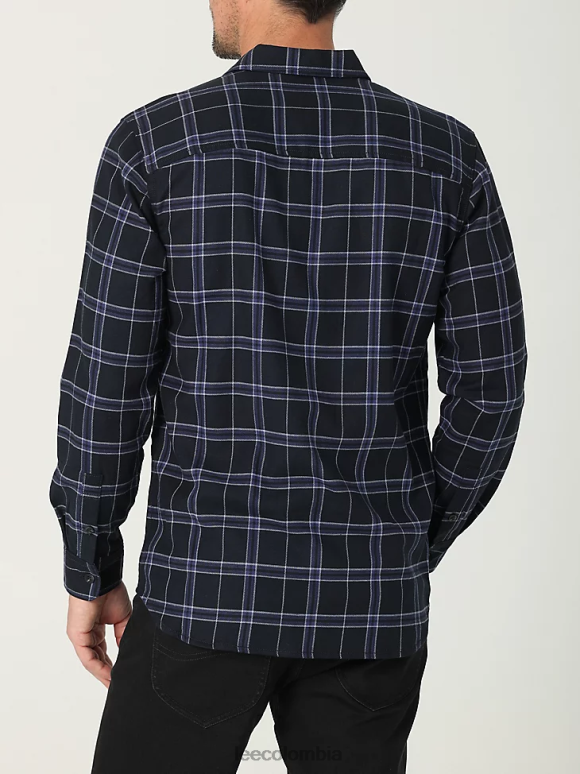 Lee hombres camisa clásica elástica con botones para todo uso cuadros sindicales ropa Z6H6F948 - Image 2