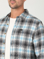 Lee hombres camisa con botones a cuadros elásticos clásicos mvp de movimiento extremo cuadros calipso humo blanco negro ropa Z6H6F919 - Image 3