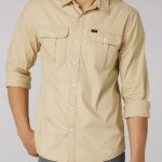 Lee hombres camisa con botones de color sólido de Working West safari de nueva york ropa Z6H6F915