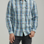 Lee hombres Camisa de trabajador con botones a cuadros para todo uso de movimiento extremo cuadros de vidrio marino de setas ropa Z6H6F926