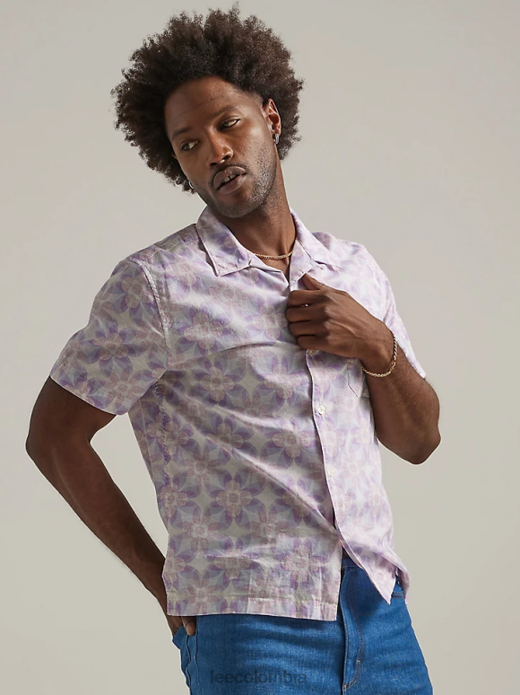 Lee hombres camisa resort floral de ajuste relajado gris brumoso ropa Z6H6F899 - Image 5