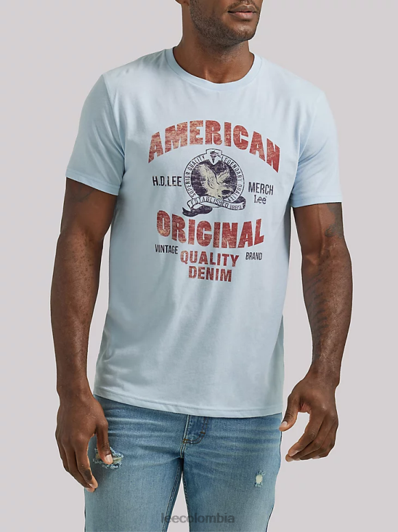 Lee hombres camiseta con estampado de águila original americana ruta aérea ropa Z6H6F882 - Image 1