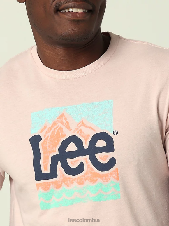 Lee hombres camiseta con gráfico de montaña látigo de melocotón ropa Z6H6F871 - Image 3