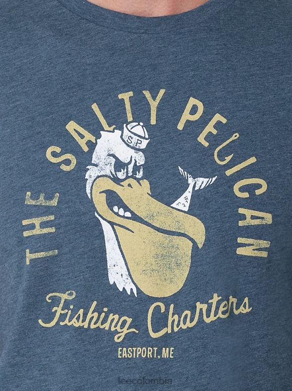 Lee hombres camiseta con gráfico de pelícano salado azul marino de medianoche ropa Z6H6F846 - Image 3