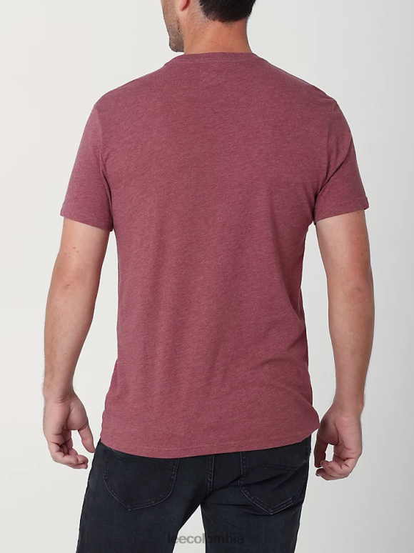 Lee hombres camiseta con gráfico de trabajo duro y herencia brezo burdeos ropa Z6H6F843 - Image 2