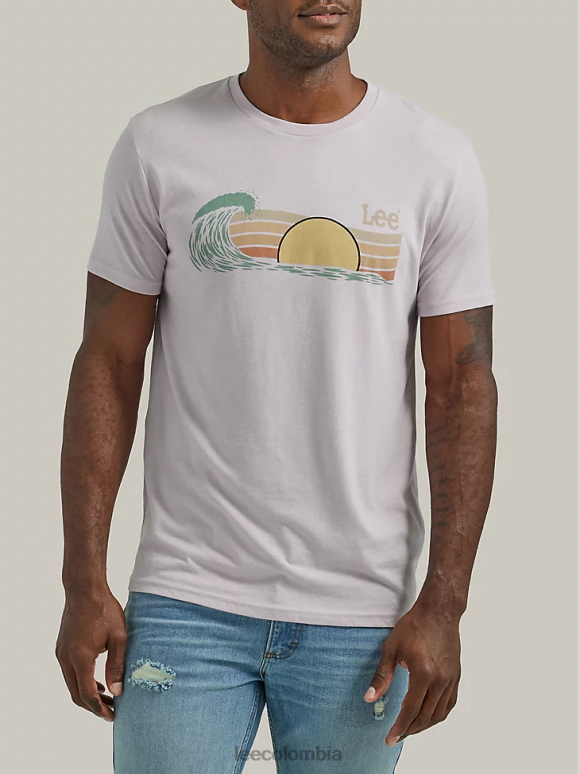Lee hombres camiseta gráfica con vista al mar niebla profunda ropa Z6H6F839 - Image 1