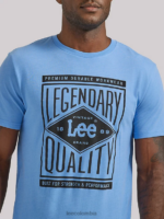 Lee hombres camiseta gráfica de calidad legendaria preparación azul ropa Z6H6F872 - Image 2