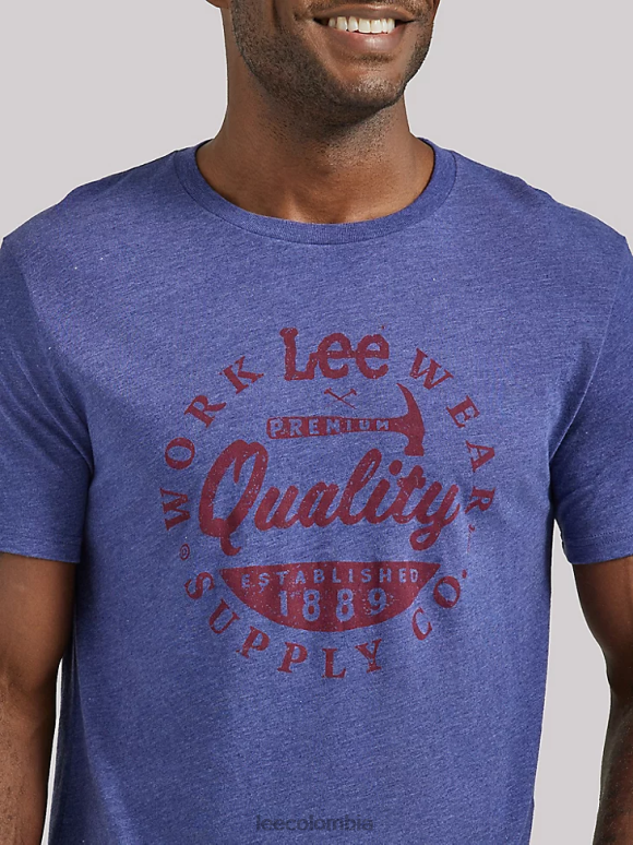 Lee hombres camiseta gráfica de suministro de ropa de trabajo himno azul ropa Z6H6F886 - Image 3