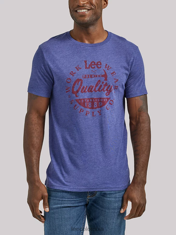 Lee hombres camiseta gráfica de suministro de ropa de trabajo himno azul ropa Z6H6F886 - Image 1