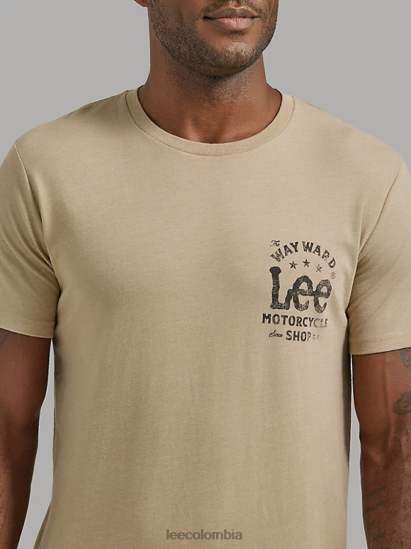 Lee hombres camiseta gráfica de tienda de motocicletas gabardina ropa Z6H6F862 - Image 3
