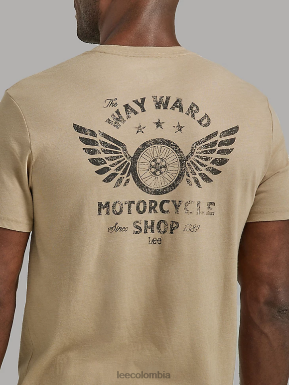 Lee hombres camiseta gráfica de tienda de motocicletas gabardina ropa Z6H6F862 - Image 4