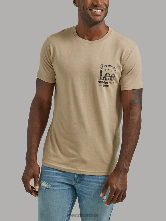 Lee hombres camiseta gráfica de tienda de motocicletas gabardina ropa Z6H6F862 - Image 1