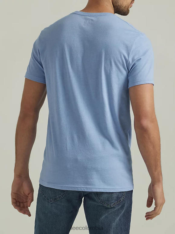 Lee hombres camiseta gráfica original americana preparación azul ropa Z6H6F849 - Image 2