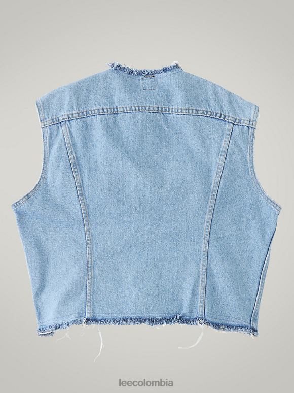 Lee hombres chaleco de jinete vintage rv16 (talla m) mezclilla ligera ropa Z6H6F1140 - Image 2