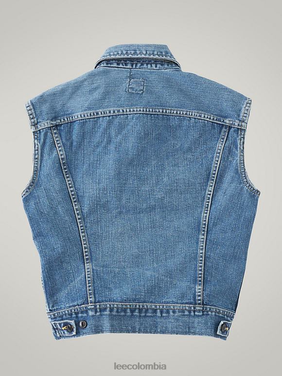 Lee hombres chaleco de jinete vintage rv25 (talla xs) mezclilla mediana ropa Z6H6F1136 - Image 2