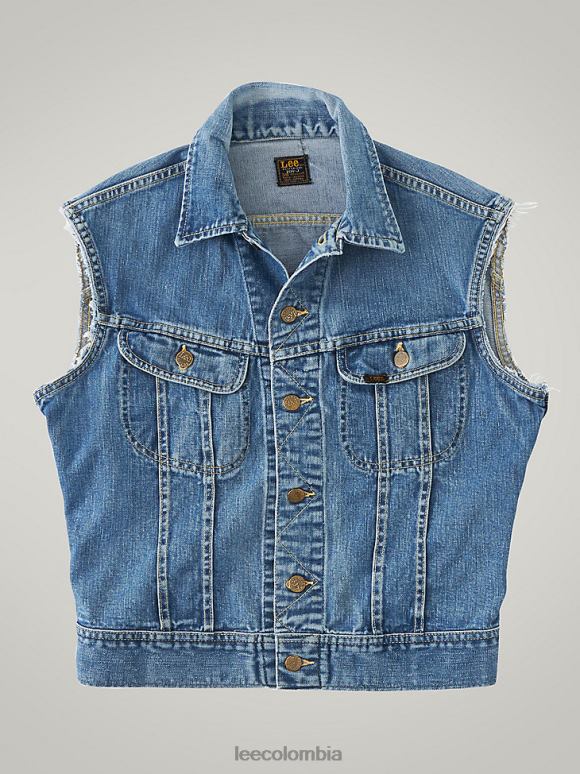 Lee hombres chaleco de jinete vintage rv25 (talla xs) mezclilla mediana ropa Z6H6F1136 - Image 1