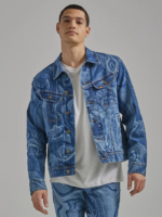 Lee hombres chaqueta estilo camionero estilo boxy mármol ropa Z6H6F1121