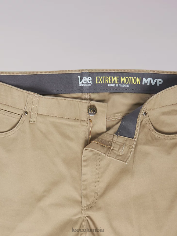 Lee hombres jeans rectos relajados mvp de movimiento extremo (grandes y altos) oscar caqui ropa Z6H6F594 - Image 5