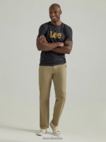 Lee hombres legendario pantalón relajado y recto con parte delantera plana caqui ropa Z6H6F714 - Image 2