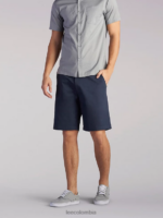 Lee hombres movimiento extremo corto tela escocesa de hierro ropa Z6H6F1084