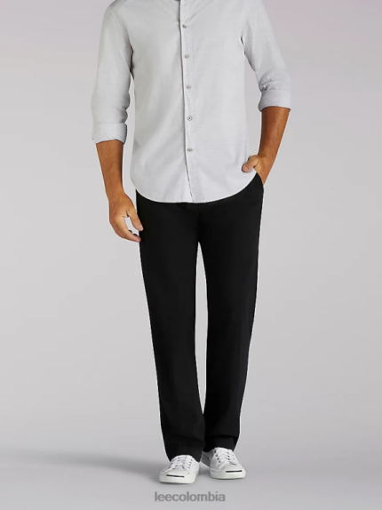 Lee hombres pantalón caqui de ajuste relajado de movimiento extremo negro ropa Z6H6F736