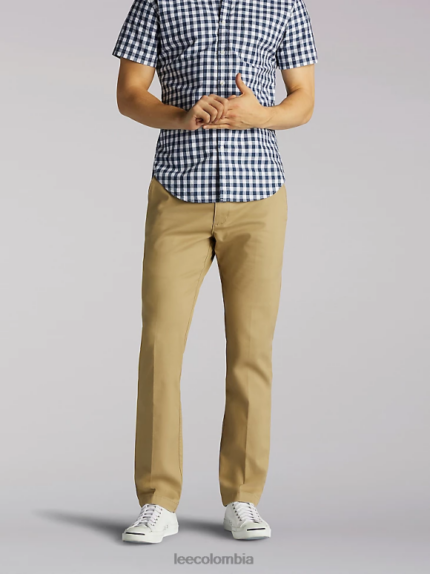 Lee hombres pantalón caqui de corte slim Extreme Motion gris pardo ropa Z6H6F762
