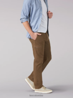 Lee hombres pantalón cargo de ajuste relajado de movimiento extremo teca ropa Z6H6F827 - Image 3