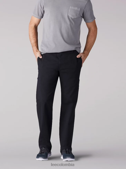 Lee hombres pantalón cargo de corte recto de movimiento extremo (grande y alto) negro ropa Z6H6F834