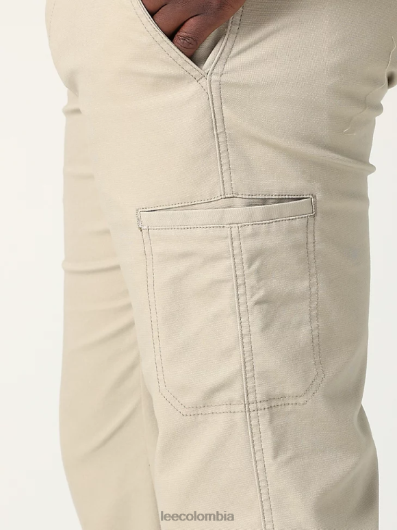Lee hombres pantalón cargo de lona con bolsillo ribeteado mvp de movimiento extremo caqui kansas ropa Z6H6F801 - Image 4
