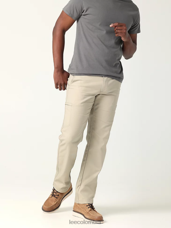 Lee hombres pantalón cargo de lona con bolsillo ribeteado mvp de movimiento extremo caqui kansas ropa Z6H6F801 - Image 1