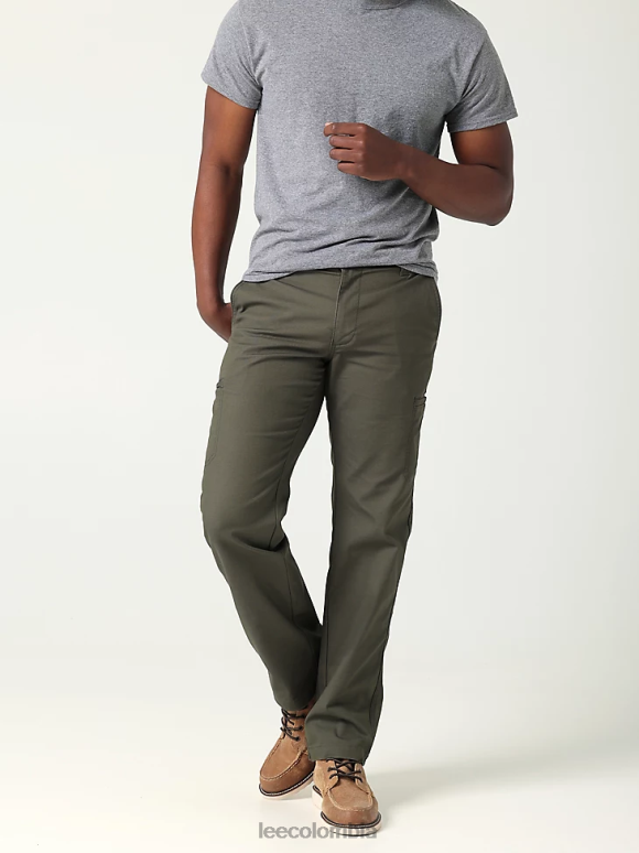 Lee hombres pantalón cargo de lona con bolsillo ribeteado mvp de movimiento extremo pino ropa Z6H6F802 - Image 1