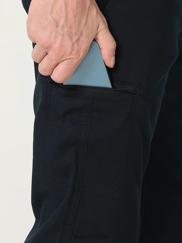 Lee hombres pantalón cargo de lona con bolsillo ribeteado mvp de movimiento extremo unión todo negro ropa Z6H6F804 - Image 4