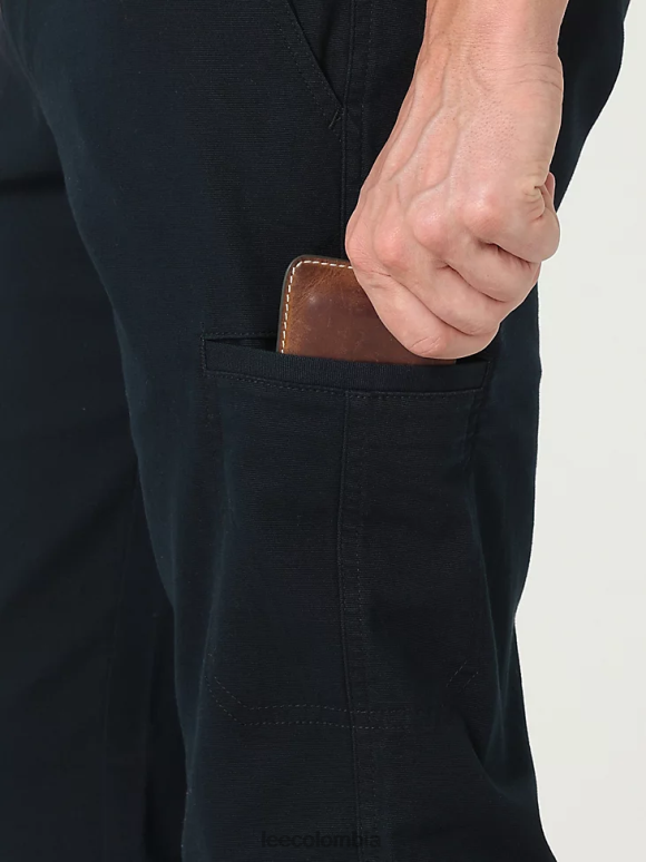 Lee hombres pantalón cargo de lona con bolsillo ribeteado mvp de movimiento extremo unión todo negro ropa Z6H6F804 - Image 5