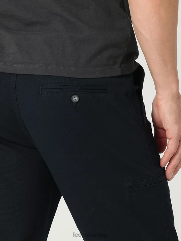 Lee hombres pantalón cargo de lona con bolsillo ribeteado mvp de movimiento extremo unión todo negro ropa Z6H6F804 - Image 6