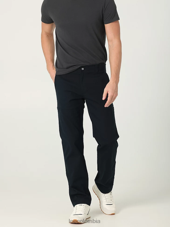 Lee hombres pantalón cargo de lona con bolsillo ribeteado mvp de movimiento extremo unión todo negro ropa Z6H6F804 - Image 1