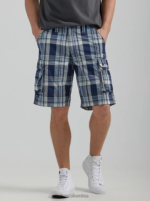 Lee hombres pantalón cargo wyoming nueva tela escocesa azul ropa Z6H6F965 - Image 1