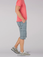 Lee hombres pantalón corto cargo cameron de movimiento extremo y ajuste relajado gris tecnología ropa Z6H6F982 - Image 3