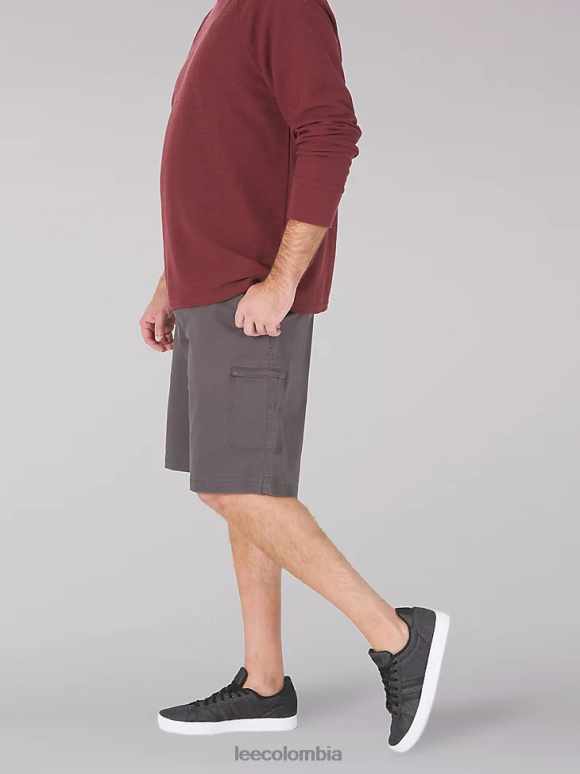 Lee hombres Pantalón corto cargo con ribete de movimiento extremo (grande y alto) asfalto ropa Z6H6F1055 - Image 5