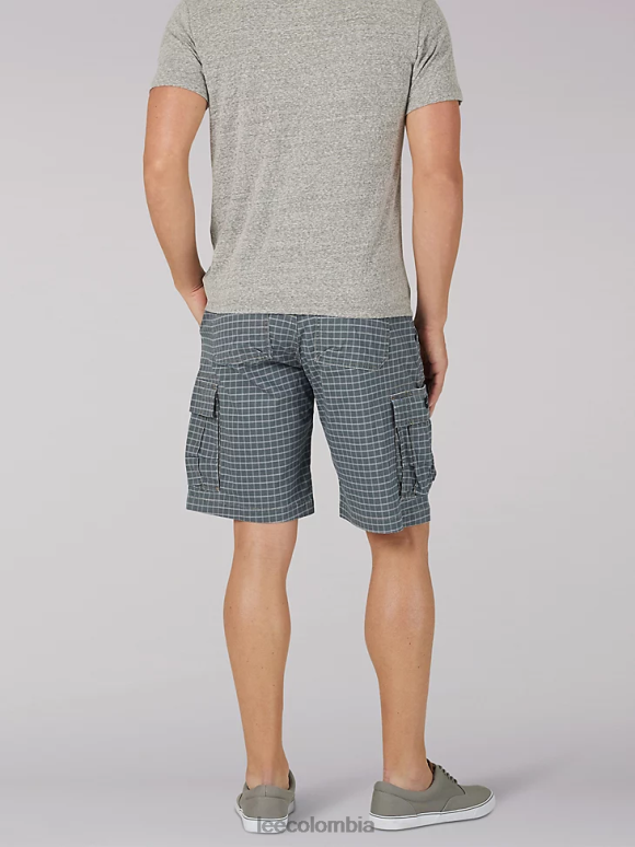 Lee hombres pantalón corto carolina cargo de movimiento extremo cuadros grises ropa Z6H6F992 - Image 2