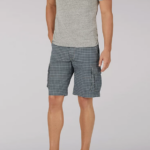 Lee hombres pantalón corto carolina cargo de movimiento extremo cuadros grises ropa Z6H6F992
