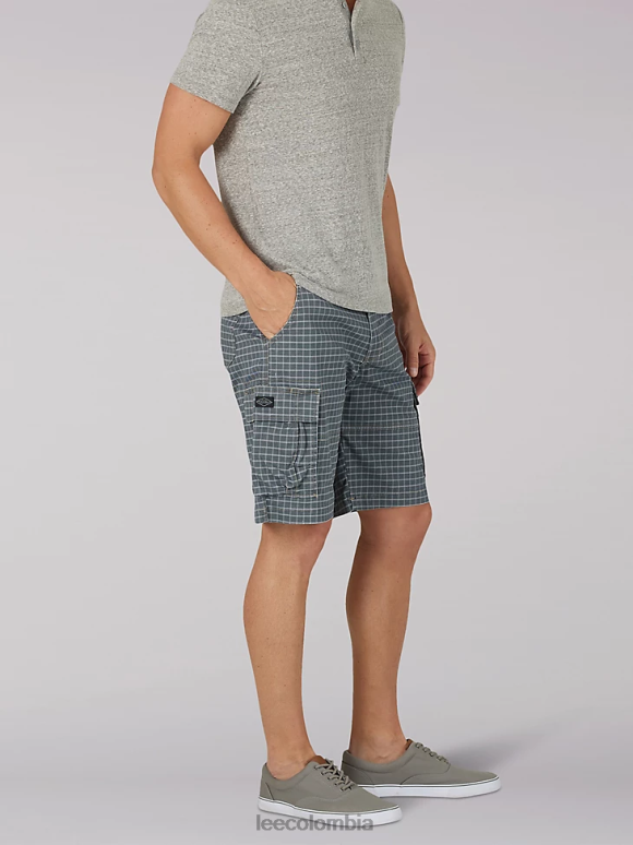 Lee hombres pantalón corto carolina cargo de movimiento extremo cuadros grises ropa Z6H6F992 - Image 3