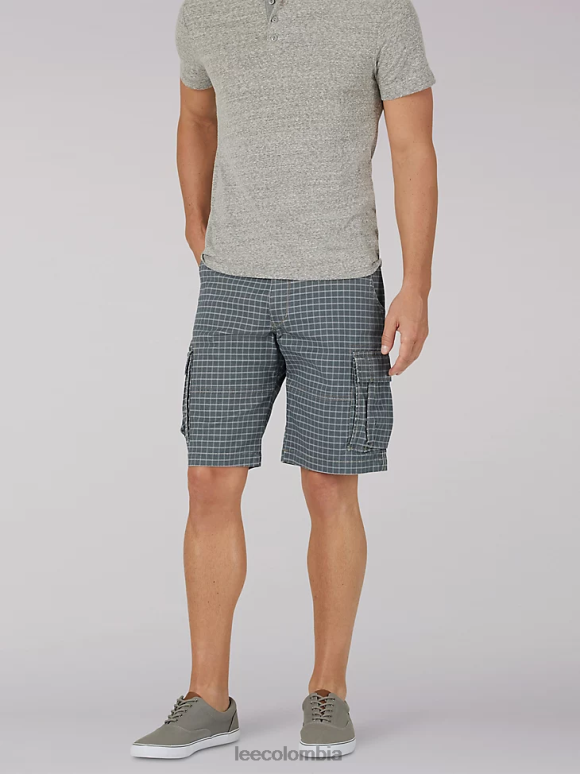 Lee hombres pantalón corto carolina cargo de movimiento extremo cuadros grises ropa Z6H6F992 - Image 1