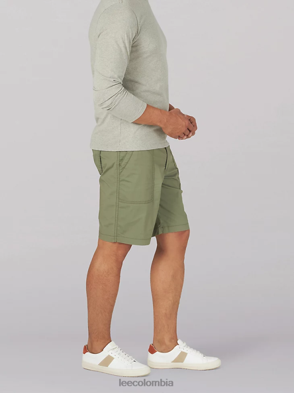 Lee hombres pantalón corto utilitario con bolsillo profundo y movimiento extremo verde liquen profundo ropa Z6H6F1027 - Image 3