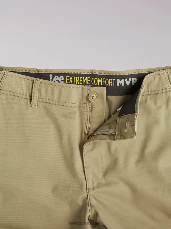 Lee hombres pantalón de frente plano de ajuste relajado mvp de movimiento extremo kc caqui ropa Z6H6F758 - Image 4