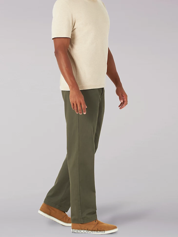 Lee hombres pantalón de frente plano de corte recto mvp de movimiento extremo bosque ropa Z6H6F743 - Image 3