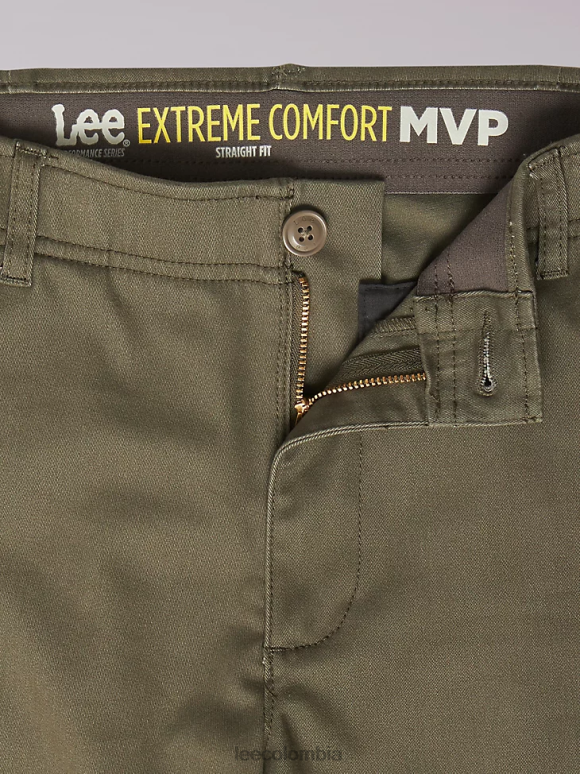 Lee hombres pantalón de frente plano de corte recto mvp de movimiento extremo bosque ropa Z6H6F743 - Image 5